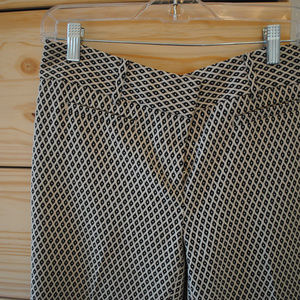 Ann Taylor cream/black pattern Devin crop pants